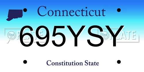 695YSY Connecticut License Plate