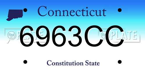6963CC Connecticut License Plate
