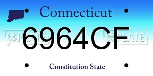 6964CF Connecticut License Plate