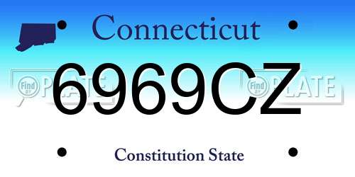 6969CZ Connecticut License Plate
