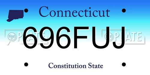 696FUJ Connecticut License Plate