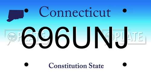 696UNJ Connecticut License Plate