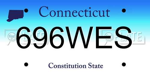 696WES Connecticut License Plate