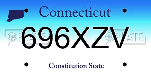 696XZV Connecticut License Plate