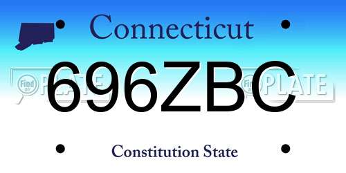 696ZBC Connecticut License Plate