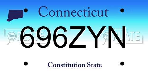 696ZYN Connecticut License Plate