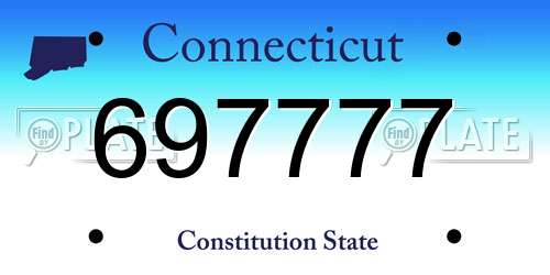 697777 Connecticut License Plate