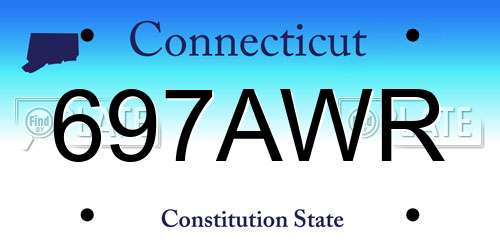 697AWR Connecticut License Plate
