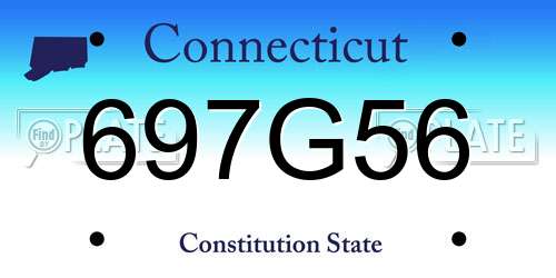 697G56 Connecticut License Plate