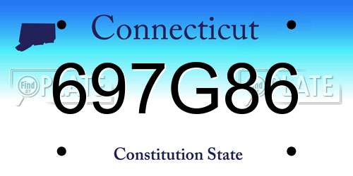 697G86 Connecticut License Plate