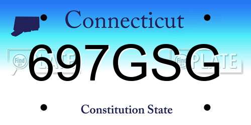 697GSG Connecticut License Plate
