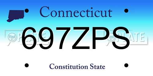 697ZPS Connecticut License Plate