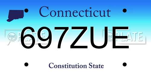 697ZUE Connecticut License Plate