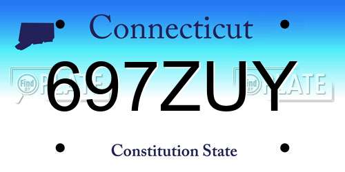 697ZUY Connecticut License Plate