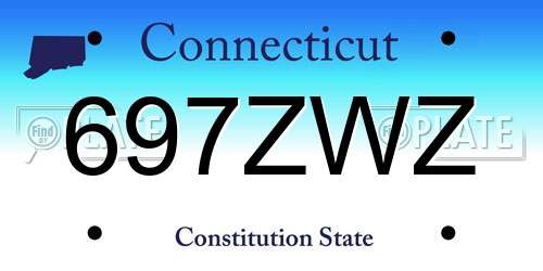 697ZWZ Connecticut License Plate