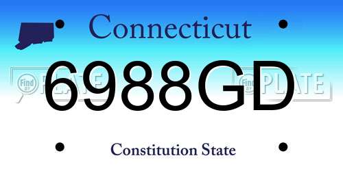 6988GD Connecticut License Plate