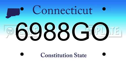 6988GO Connecticut License Plate