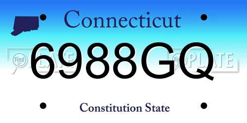 6988GQ Connecticut License Plate