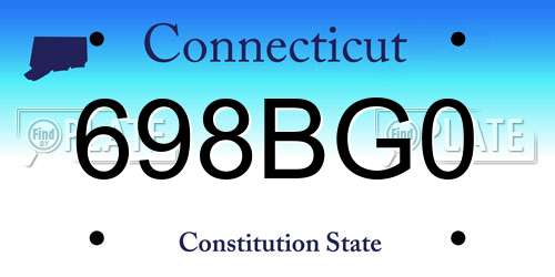 698BG0 Connecticut License Plate