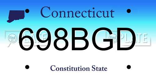 698BGD Connecticut License Plate