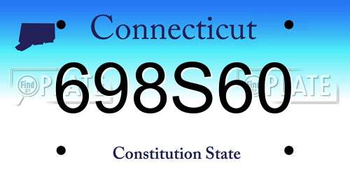 698S60 Connecticut License Plate