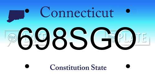 698SGO Connecticut License Plate