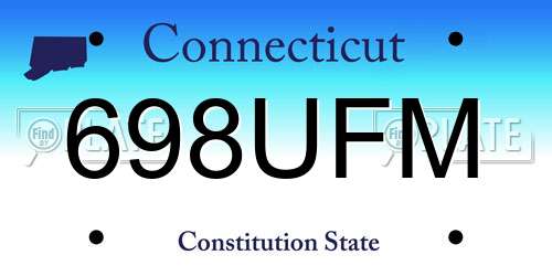 698UFM Connecticut License Plate