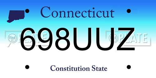 698UUZ Connecticut License Plate