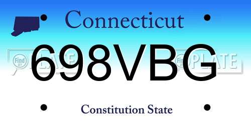 698VBG Connecticut License Plate