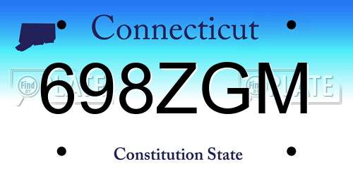 698ZGM Connecticut License Plate