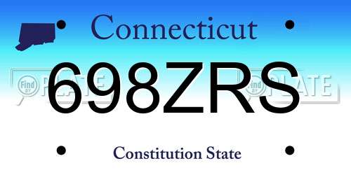 698ZRS Connecticut License Plate