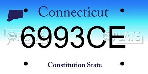 6993CE Connecticut License Plate