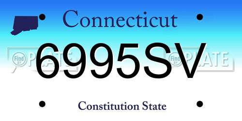6995SV Connecticut License Plate