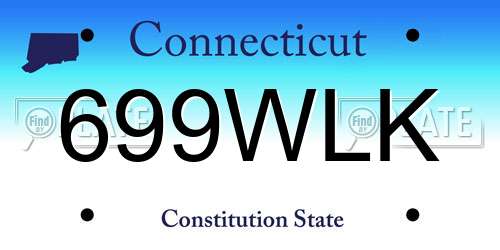 699WLK Connecticut License Plate