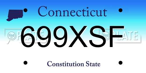 699XSF Connecticut License Plate