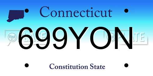 699YON Connecticut License Plate
