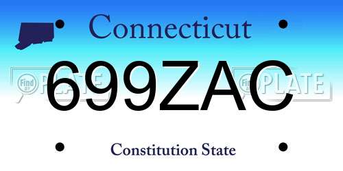 699ZAC Connecticut License Plate
