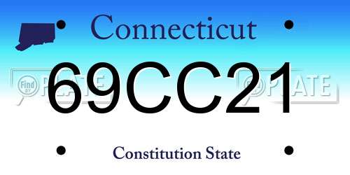 69CC21 Connecticut License Plate
