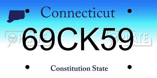 69CK59 Connecticut License Plate