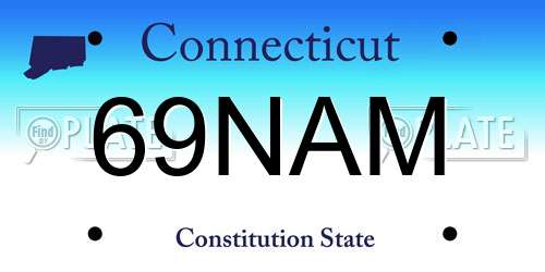 69NAM Connecticut License Plate