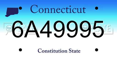 6A49995 Connecticut License Plate