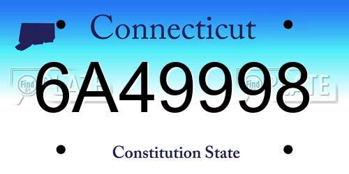 6A49998 Connecticut License Plate