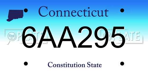 6AA295 Connecticut License Plate