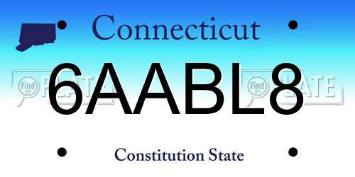 6AABL8 Connecticut License Plate