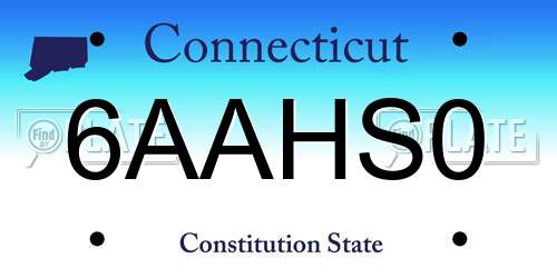 6AAHS0 Connecticut License Plate
