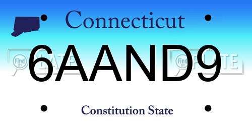 6AAND9 Connecticut License Plate