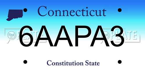 6AAPA3 Connecticut License Plate