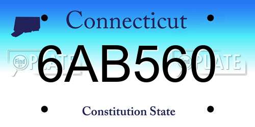 6AB560 Connecticut License Plate