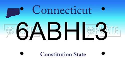 6ABHL3 Connecticut License Plate