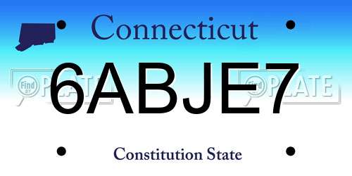 6ABJE7 Connecticut License Plate